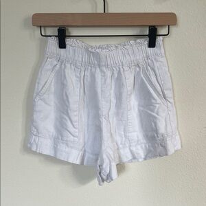 White Abercrombie Linen Blend Shorts